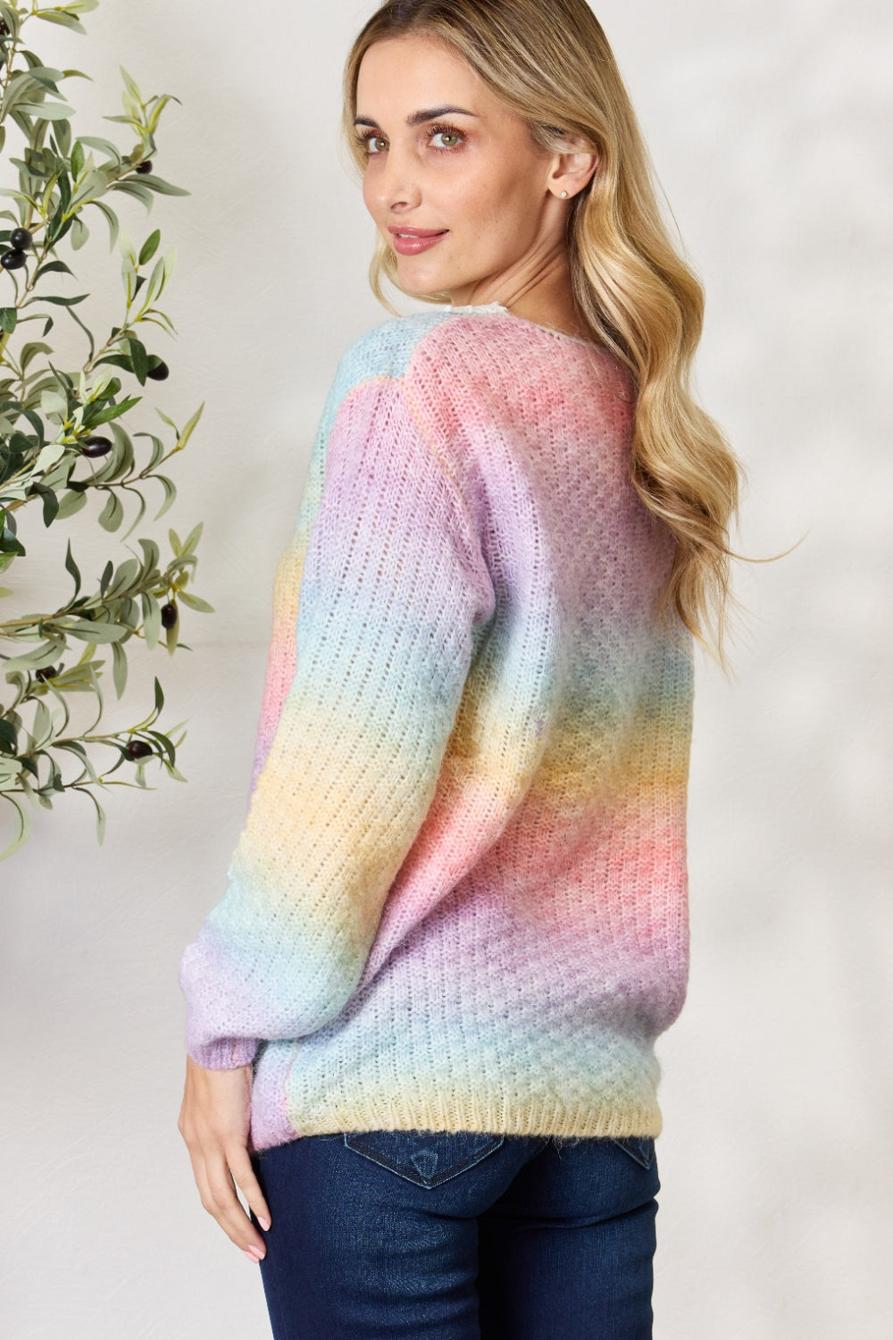 Honeybee Mumford's Rainbow Gradient Crochet Sweater