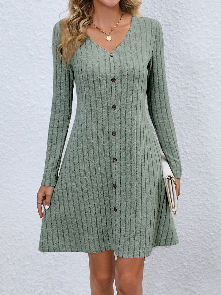 Honeybee Mumford's V-Neck Long Sleeve Mini Dress