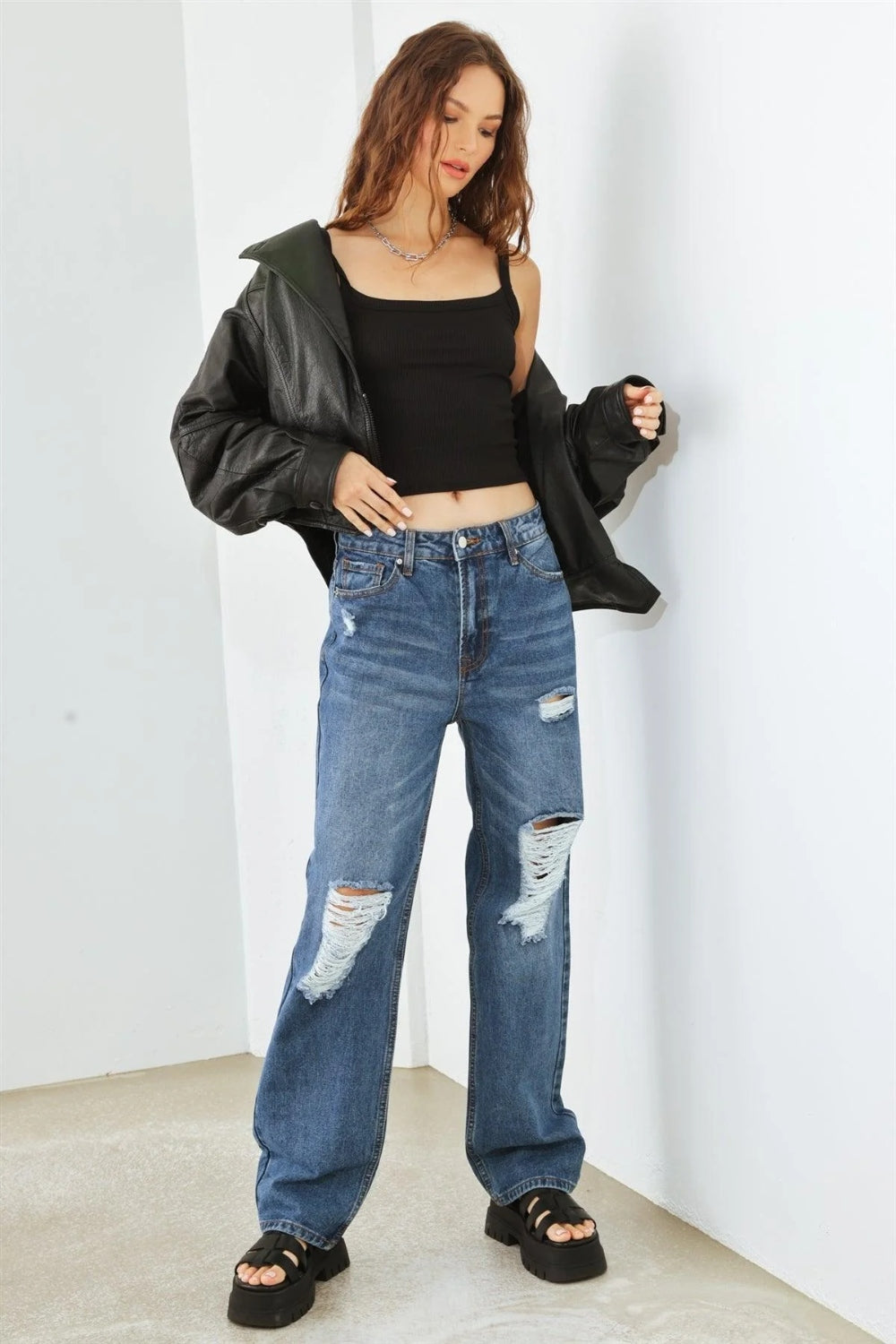 Honeybee Mumford's Distressed High Waist Jeans