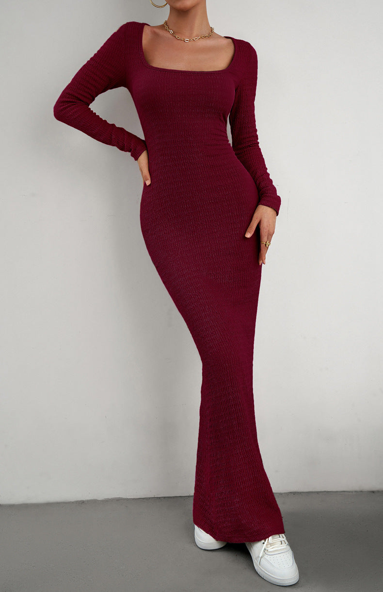 Honeybee Mumford's Long Sleeve Square Neck Maxi Bodycon Dress