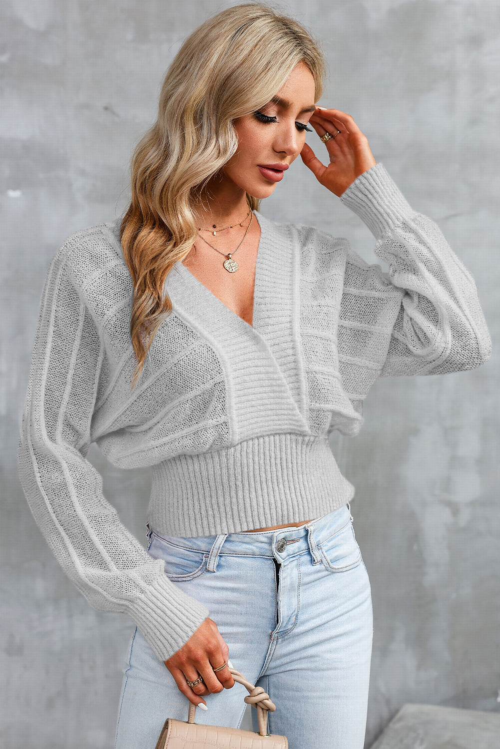 Honeybee Mumford's Surplice Neck Lace-Up Sweater