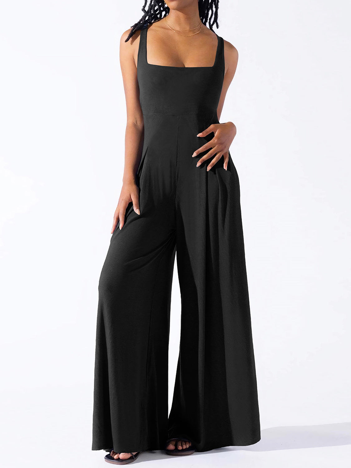 Honeybee Mumford's Square Neck Wide Strap Jumpsuit