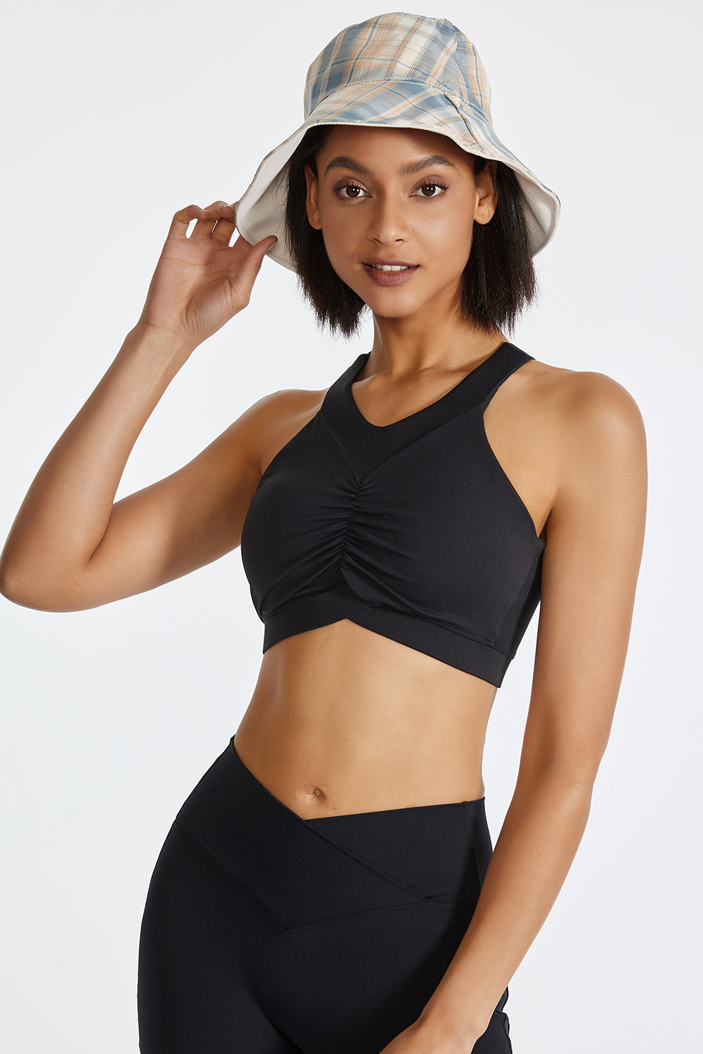 Honeybee Mumford's Ruched Crisscross Active Tank