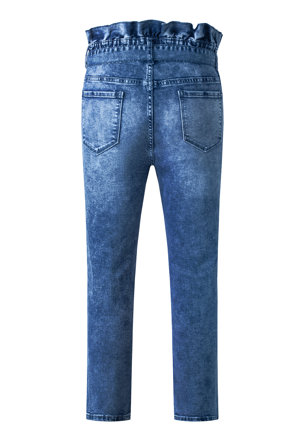 Honeybee Mumford's Blue Seamed Stitching High Waist Knot Skinny Jeans