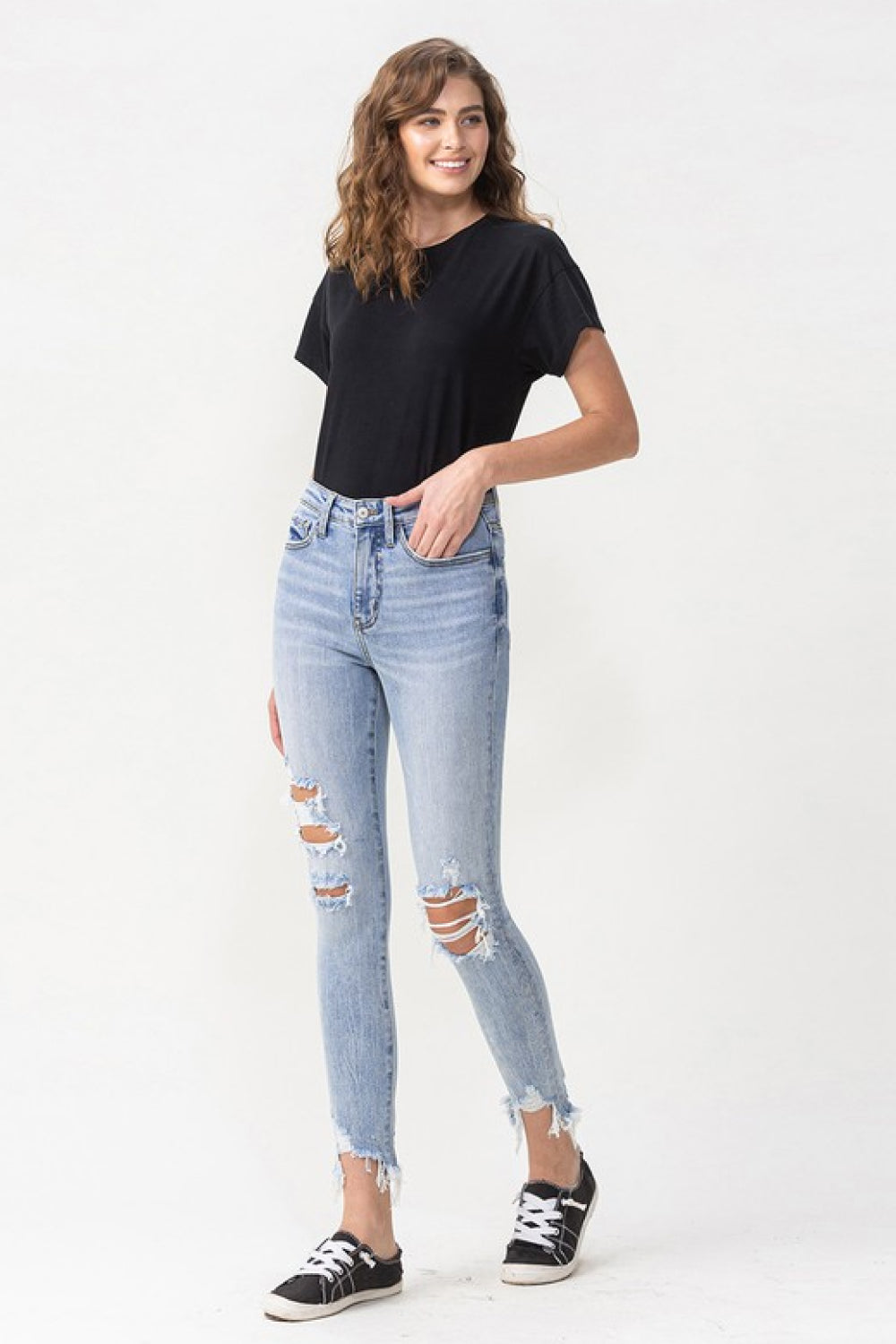 Honeybee Mumford's Full Size Distressed High Rise Skinny Jeans