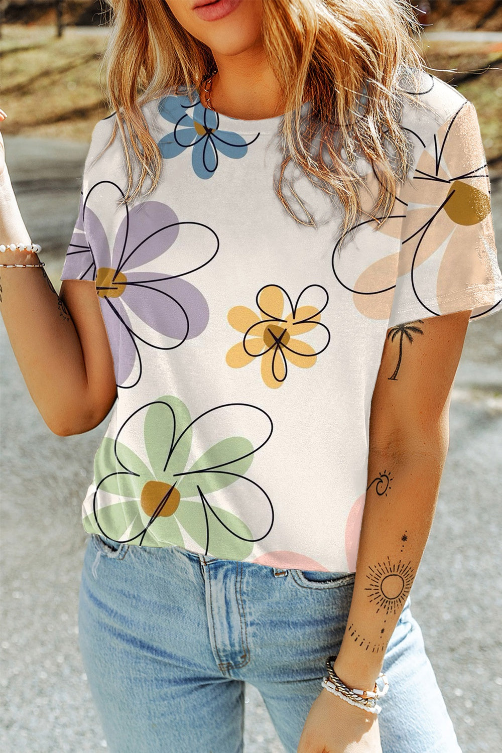 Honeybee Mumford's Printed Round Neck Short Sleeve T-Shirt