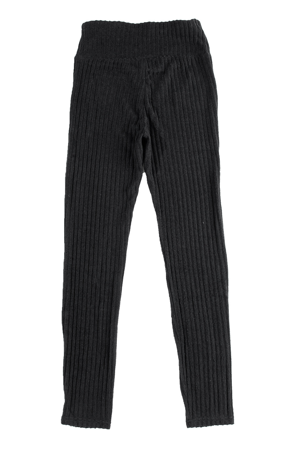 honeybee Mumford's Black Wide Waistband Ribbed Textured Knit Leggings