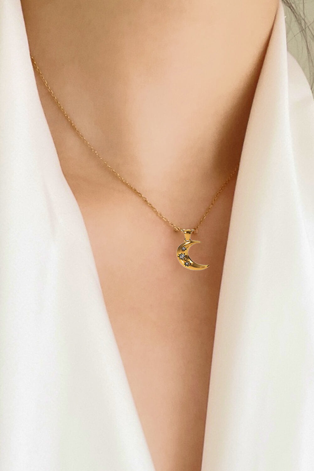 Honeybee Mumford's 18K Gold Plated Moon Pendant Necklace