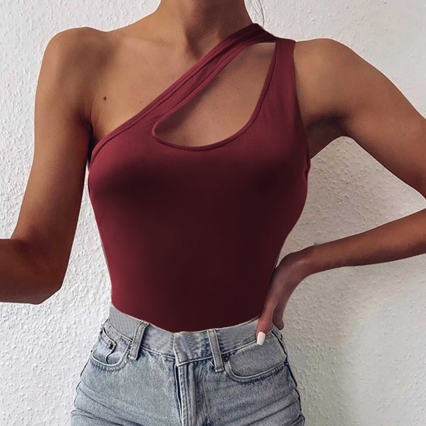 Honeybee Mumford's One Shoulder Cutout Cami