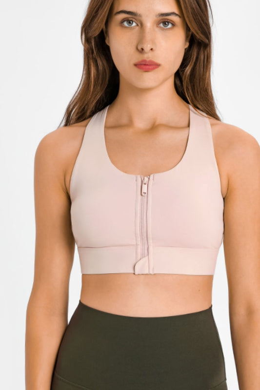 Honeybee Mumford's Zip Up Racerback Sports Bra