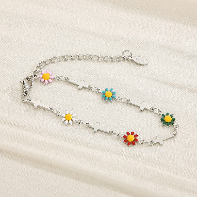 Honeybee Mumford's Flower & Cross Bracelet