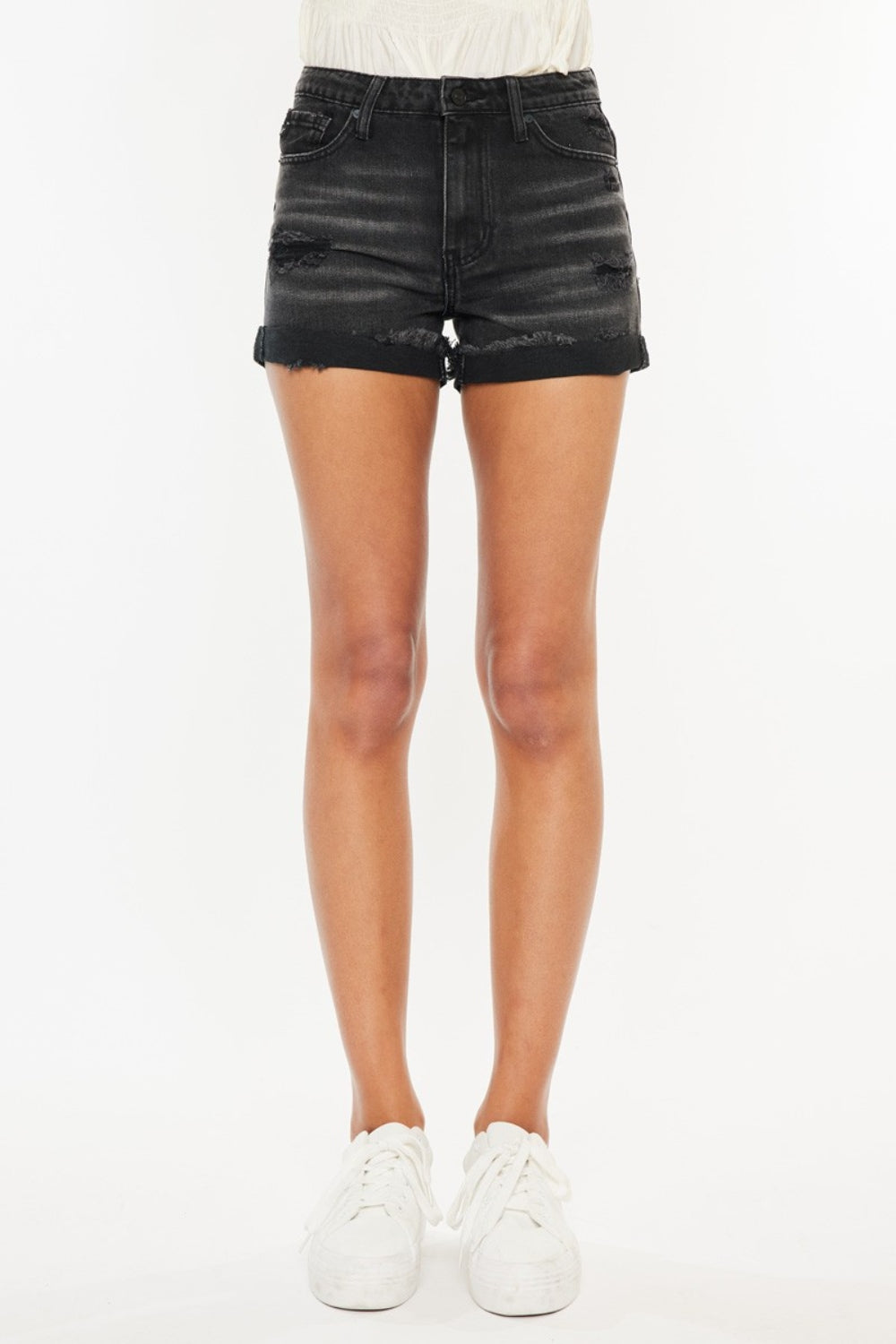 Honeybee Mumford's High Waist Distressed Denim Shorts