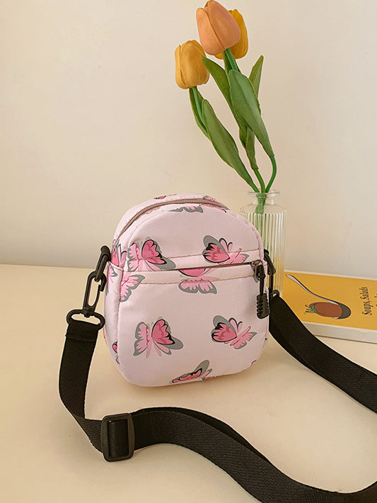 Honeybee Mumford's Butterfly Print Shoulder Bag in pink or light grey and more