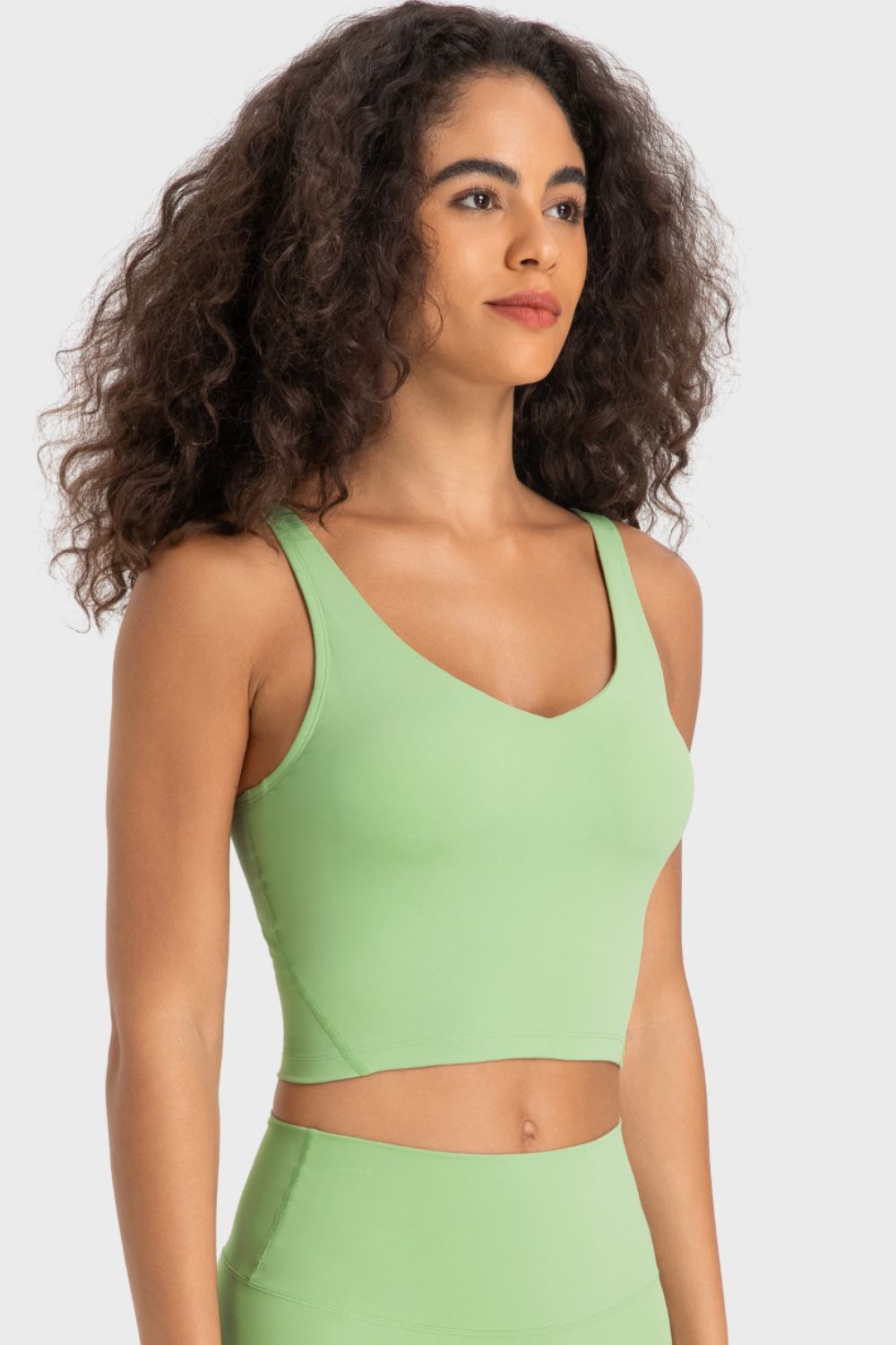 Honeybee Mumford's Deep V-Neck Crop Sports Bra