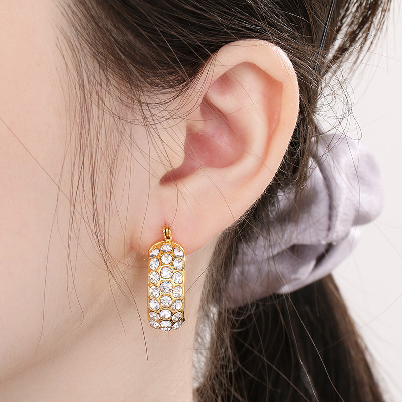 honeybee Mumford's Rhinestone Hoop Earrings