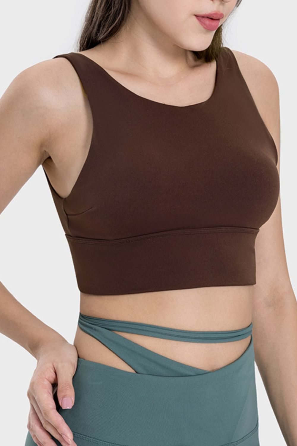 honeybee Mumford's Backless Wide Strap Active Bra (Black, Cream, Sage green and Chocolate brown  colors)