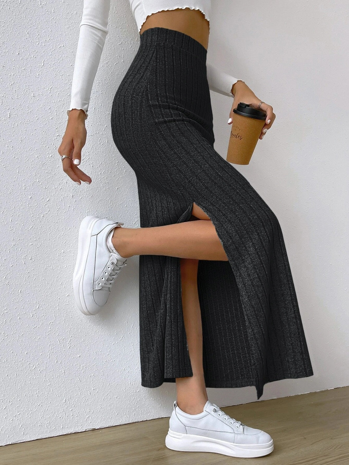 Honeybee Mumford's Slit High Waist Skirt