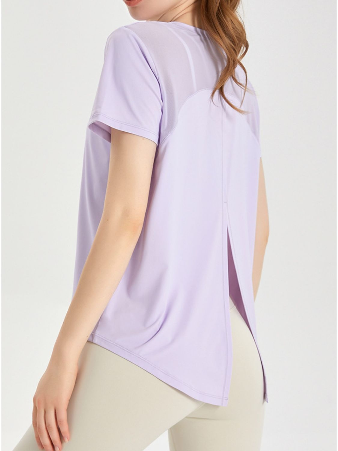 Honeybee Mumford's Slit Round Neck Short Sleeve Active T-Shirt