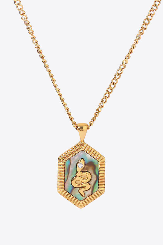 Honeybee Mumford's 18K Gold Plated Snake Geometric Pendant Necklace