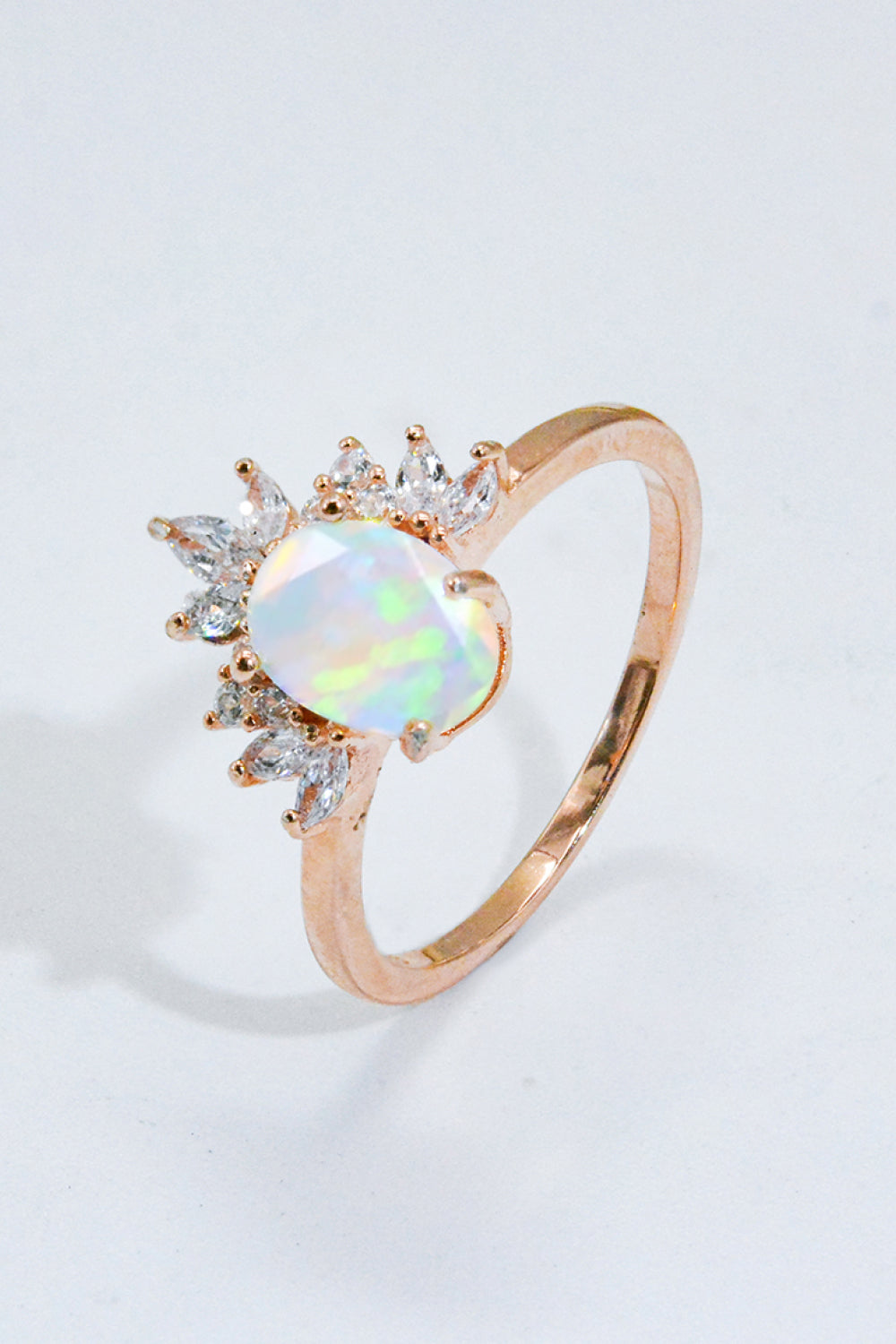 Honeybee Mumford's 18k rose gold-plated polished Sterling Silver Opal Ring