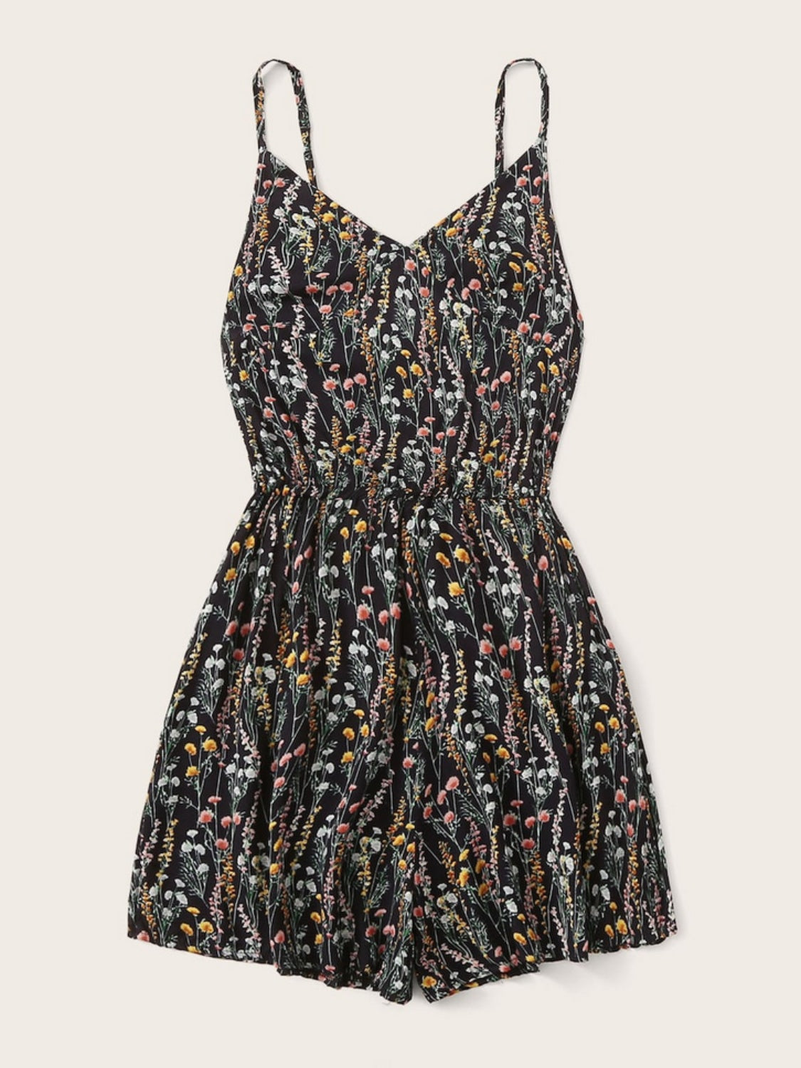 Honeybee Mumford's Printed V-Neck Spaghetti Strap Romper