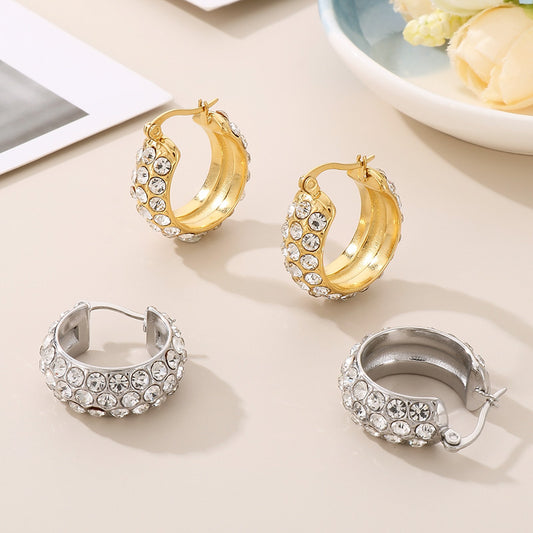 honeybee Mumford's Rhinestone Hoop Earrings