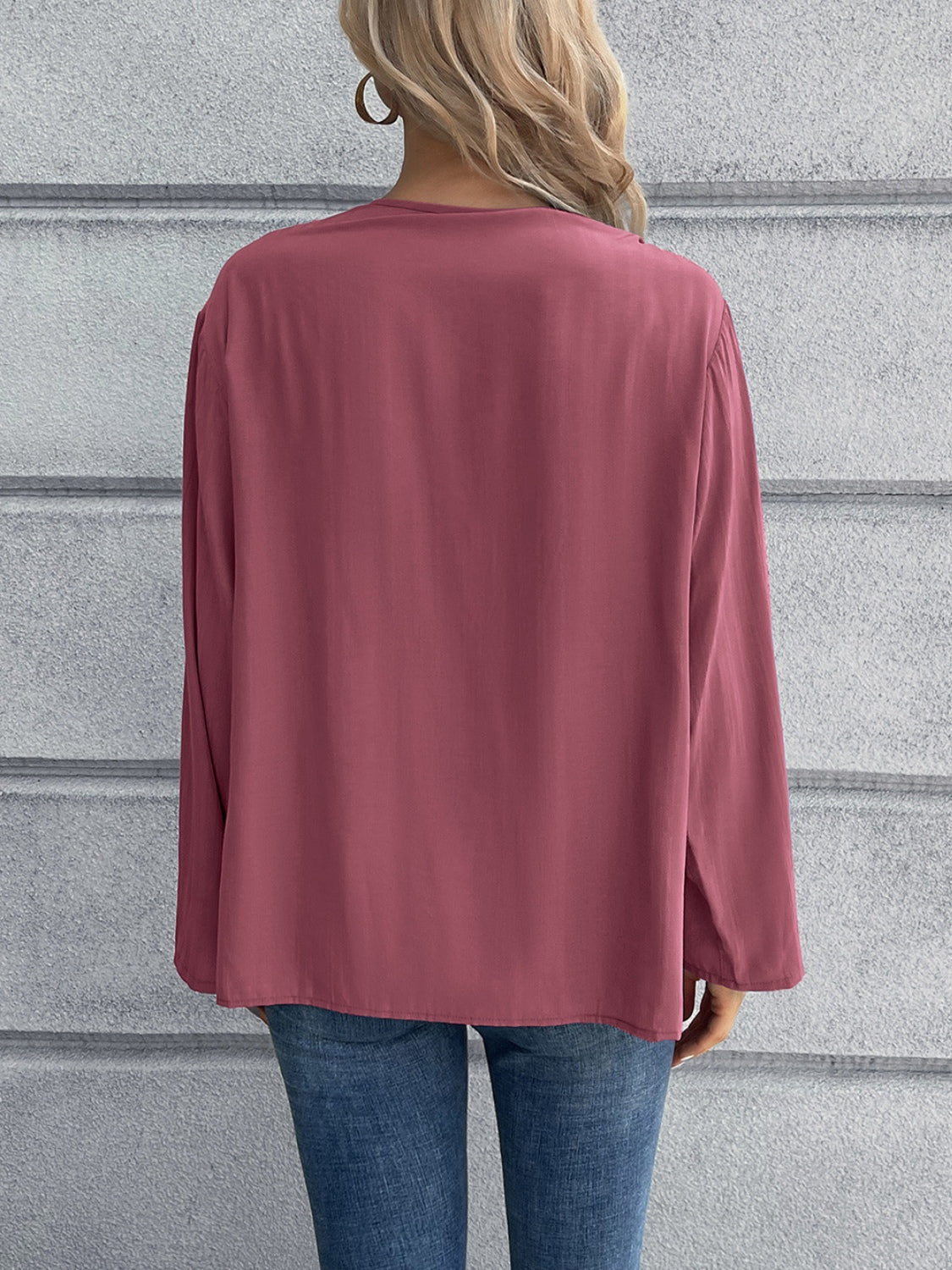 Honeybee Mumford's Half Button Long Sleeve Blouse