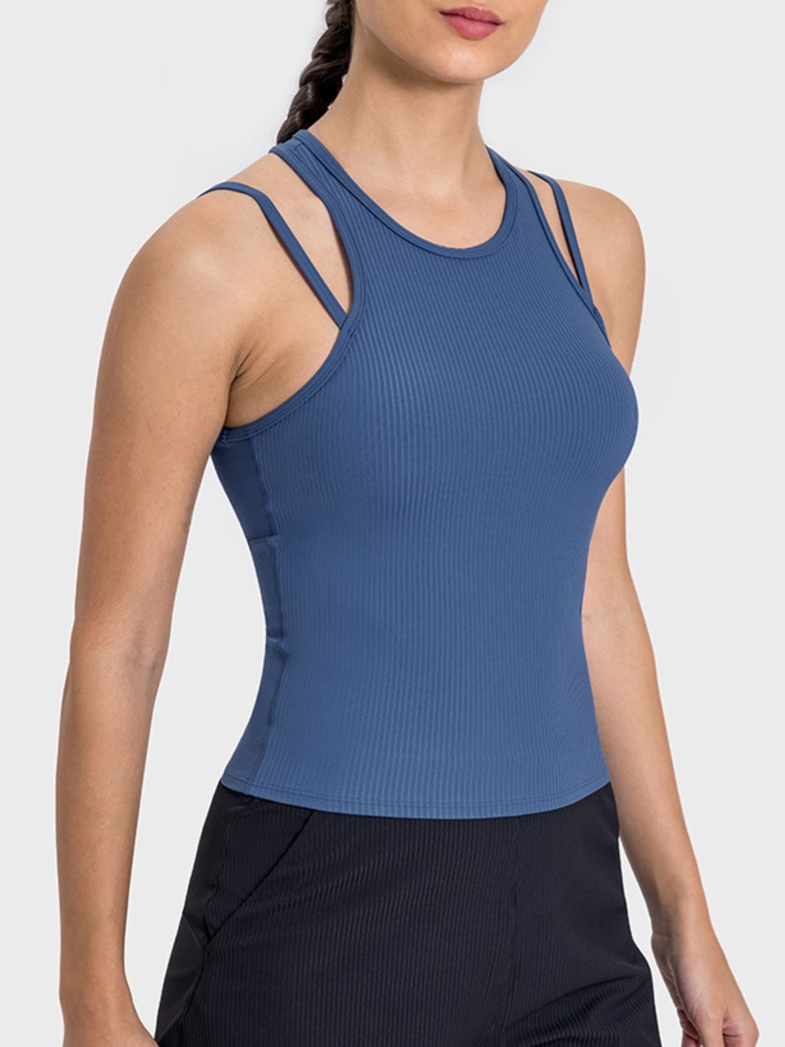 Honeybee Mumford's Cutout Round Neck Racerback Active Tank