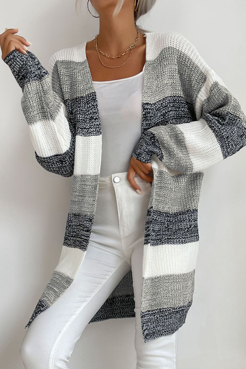 Honeybee Mumford's Striped Long Sleeve Duster Cardigan