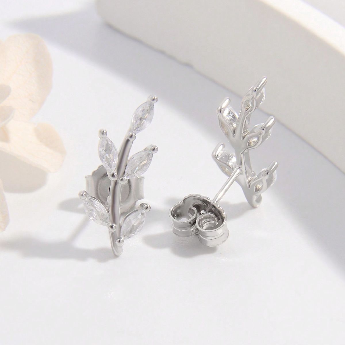 Honeybee Mumford's Sterling Silver Leaf Shape Earrings