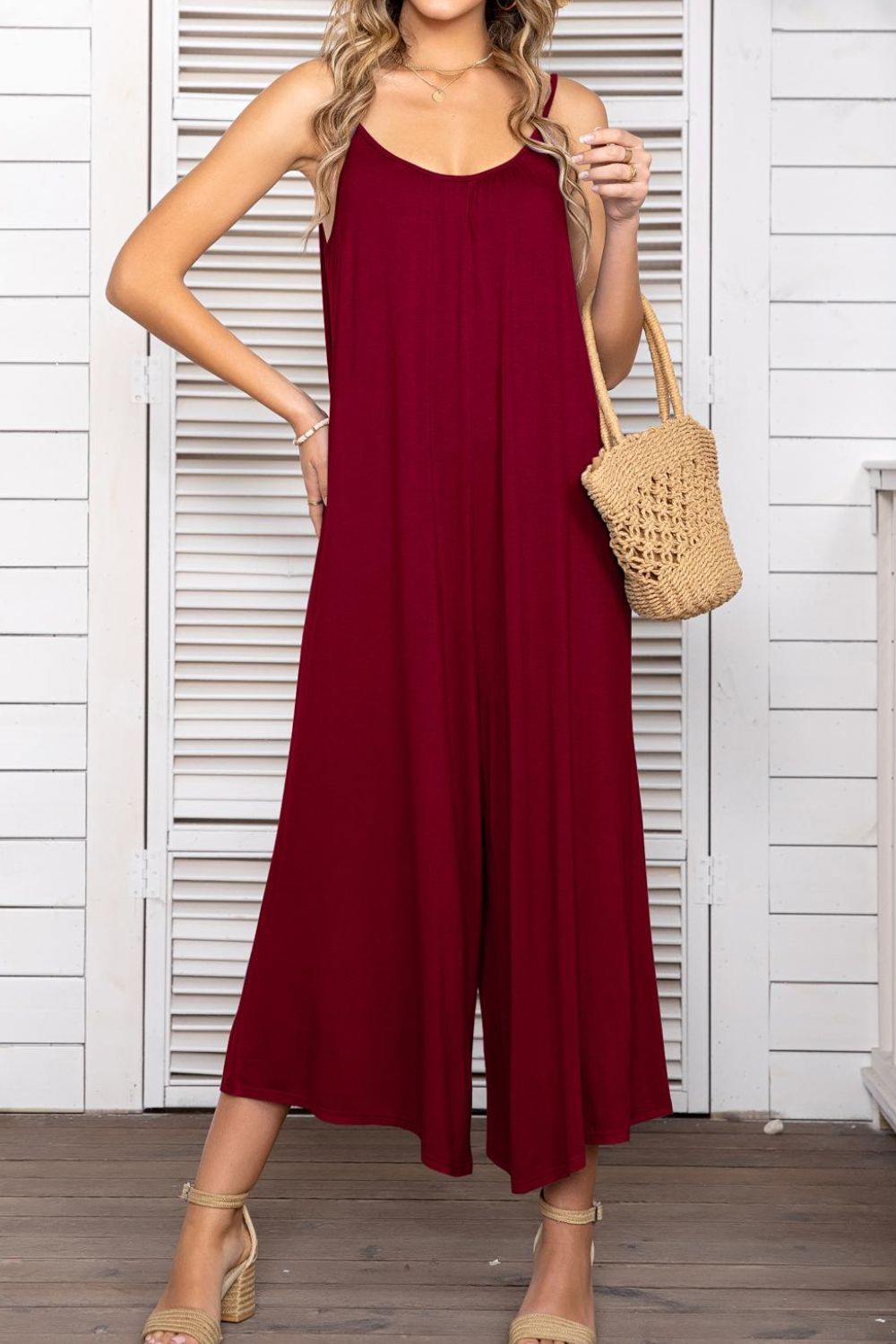 Honeybee Mumford's Spaghetti Strap Scoop Neck Jumpsuit