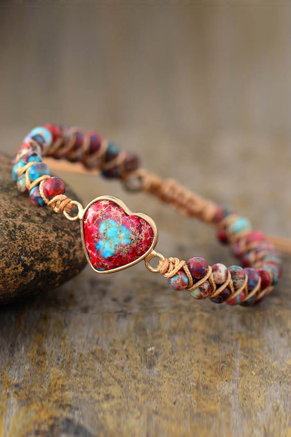 honeybee Mumford's Heart Shape Natural Stone Bracelet