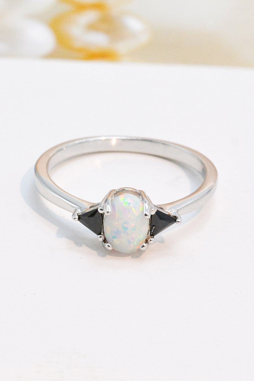 Honeybee Mumford's Contrast Sterling Silver Opal Ring