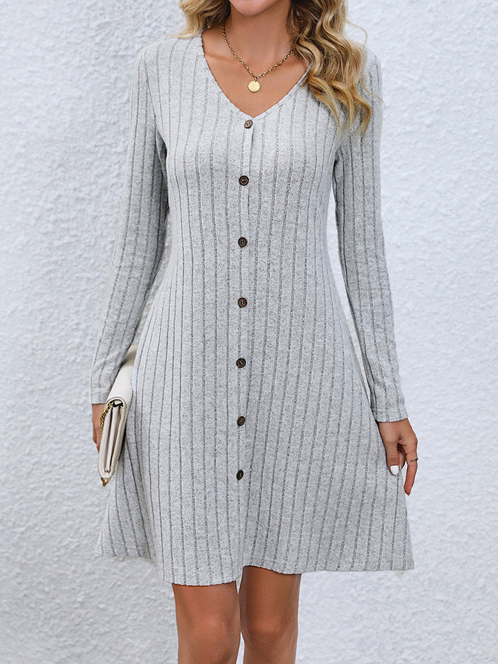 Honeybee Mumford's V-Neck Long Sleeve Mini Dress