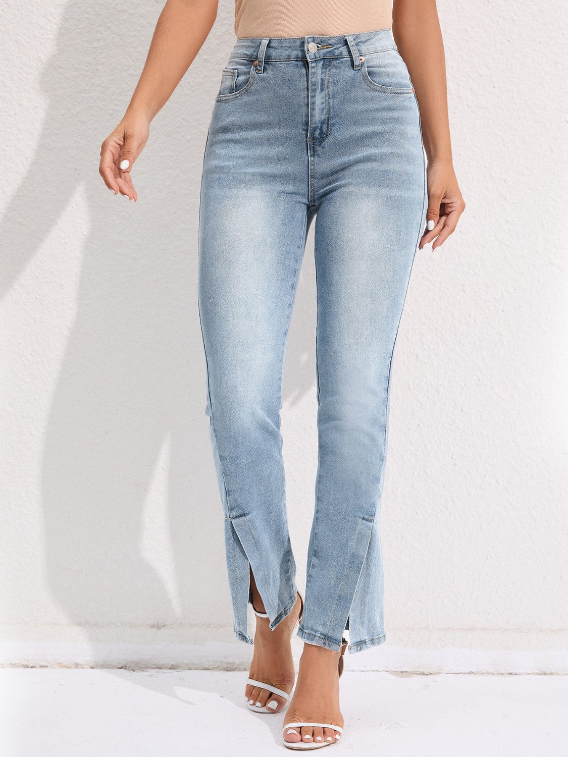 Honeybee Mumford's Slit Buttoned Jeans with Pockets