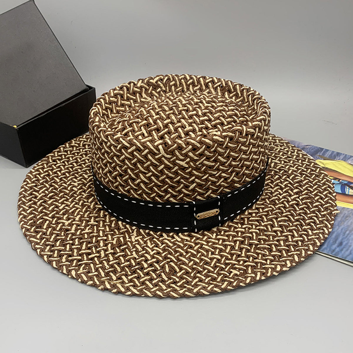 Honeybee Mumford's Black or Carmel Adjustable Paper Braided Hat