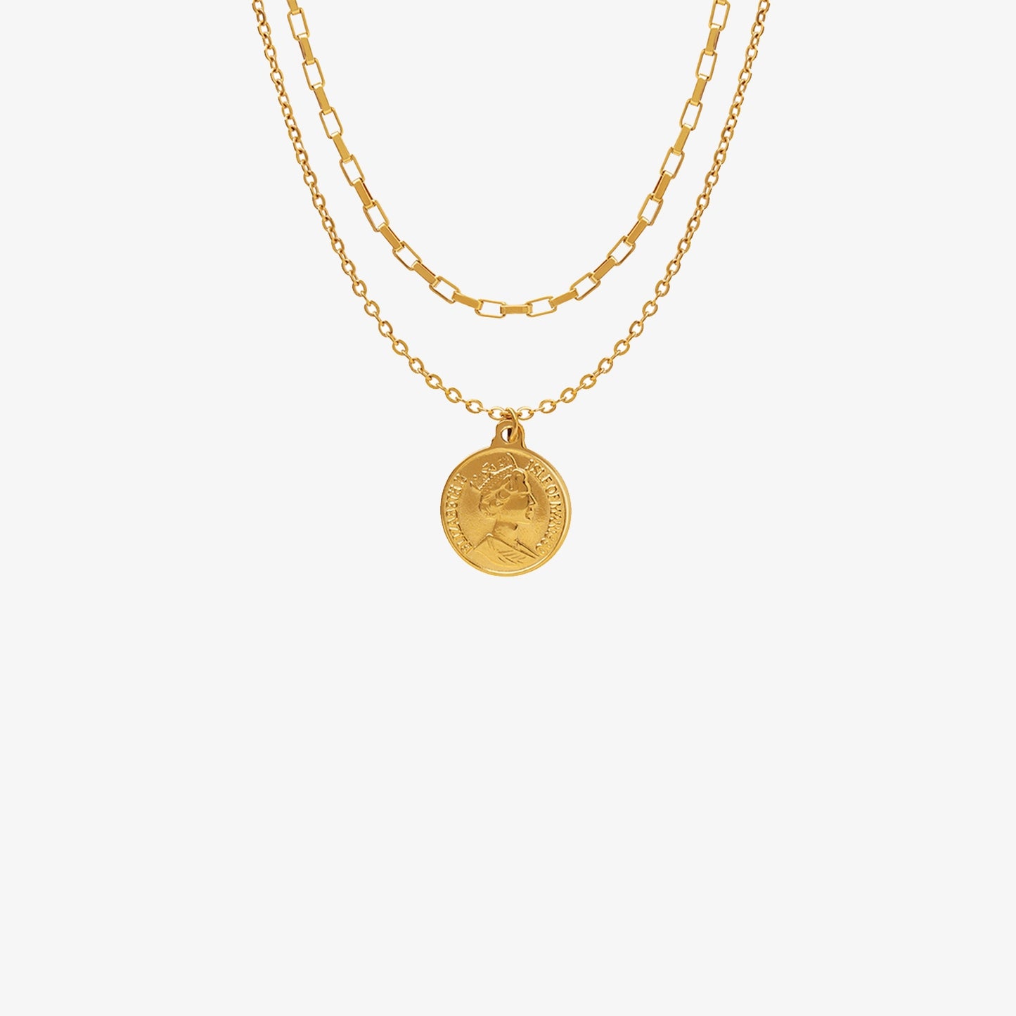 Honeybee Mumford's Coin Double-Layered Necklace