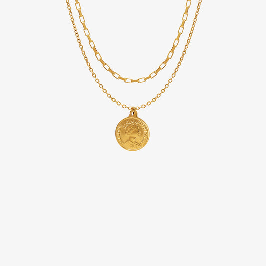 Honeybee Mumford's Coin Double-Layered Necklace