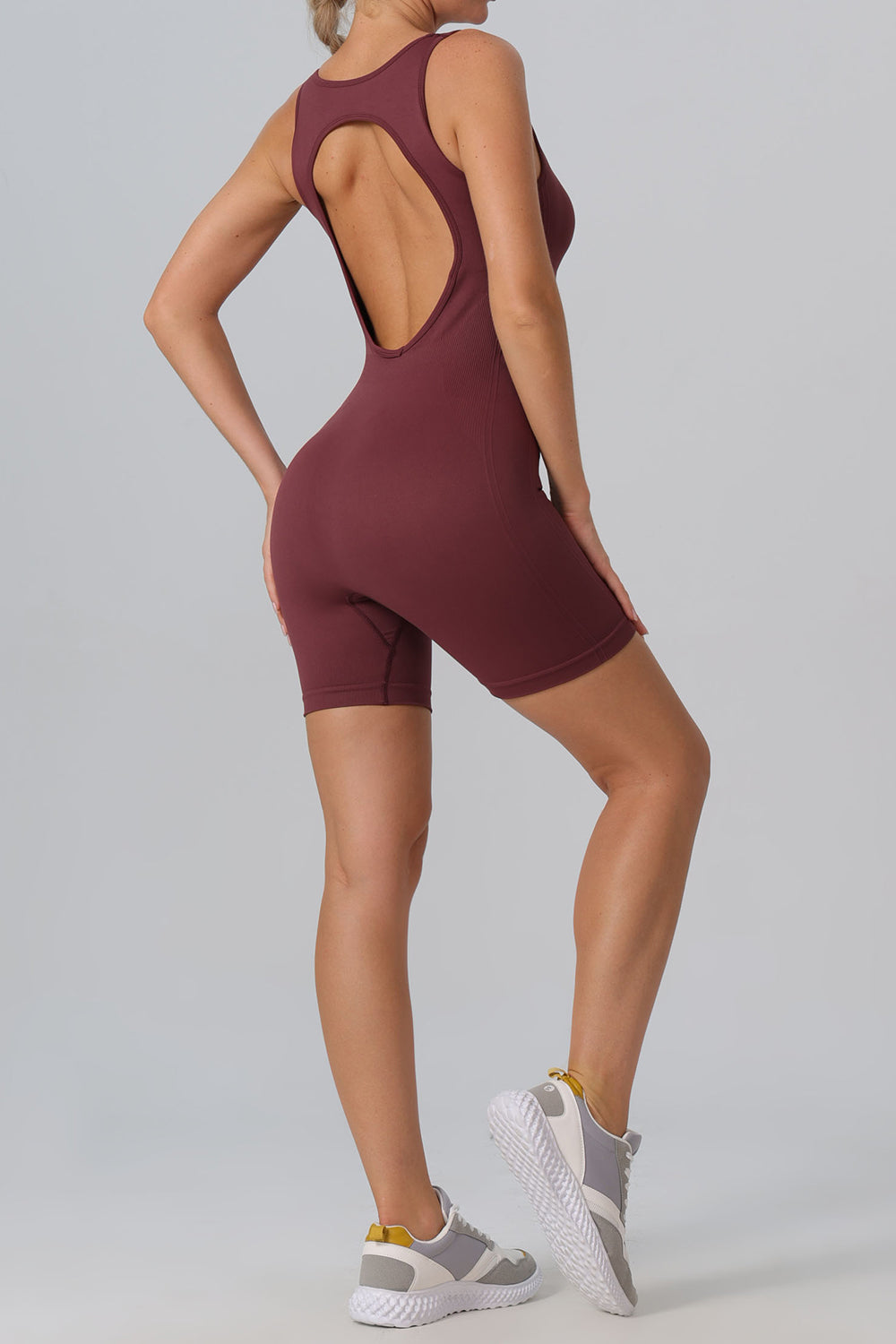 Honeybee Mumford's Cutout Scoop Neck Active Romper