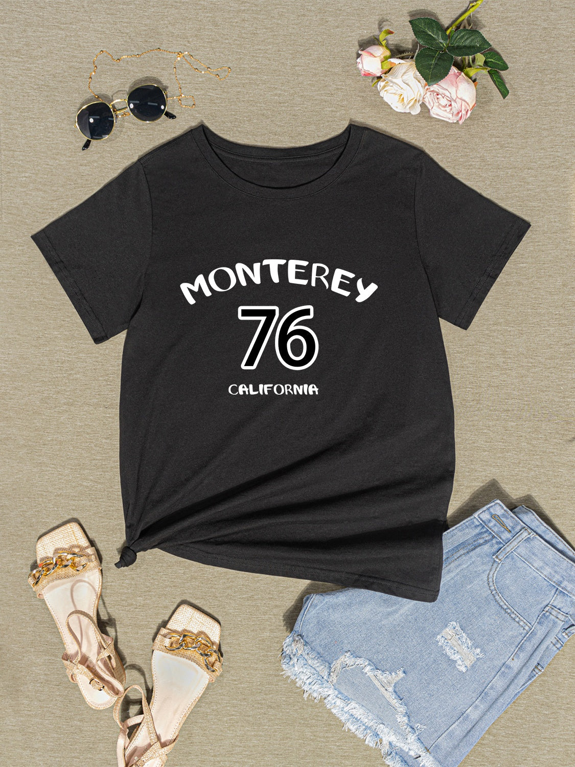 Honeybee Mumford's Letter Graphic Round Neck T-Shirt