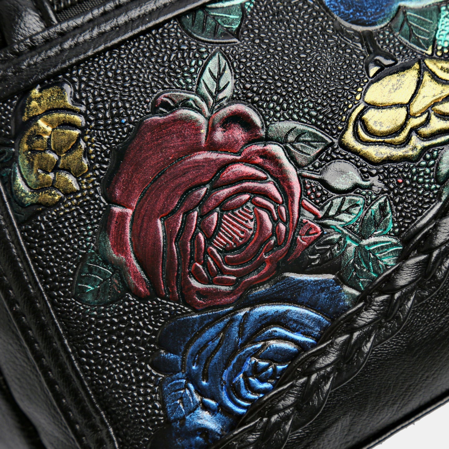 Honeybee Mumford's Leather Rose Pattern Shoulder Bag