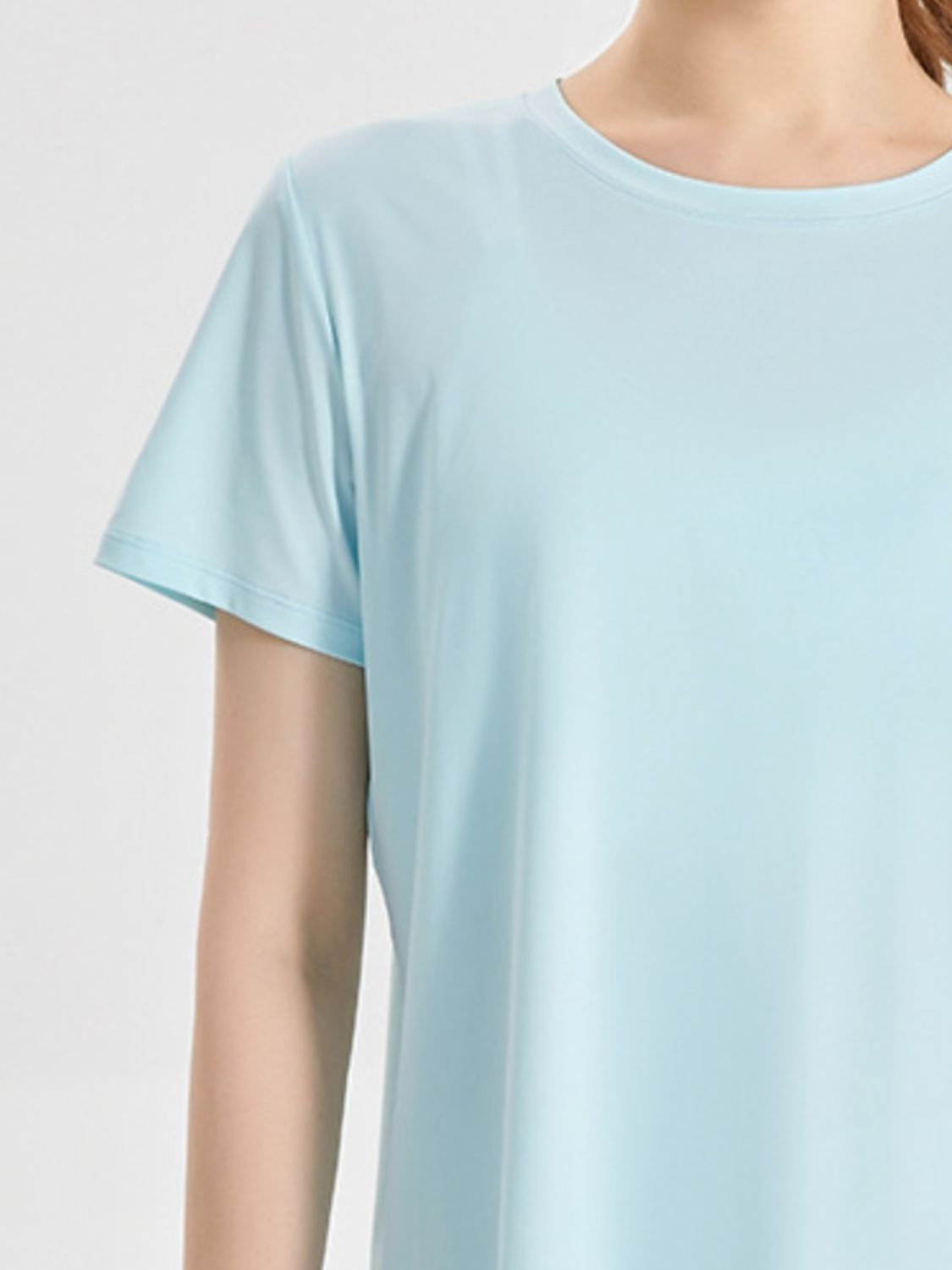 Honeybee Mumford's Slit Round Neck Short Sleeve Active T-Shirt