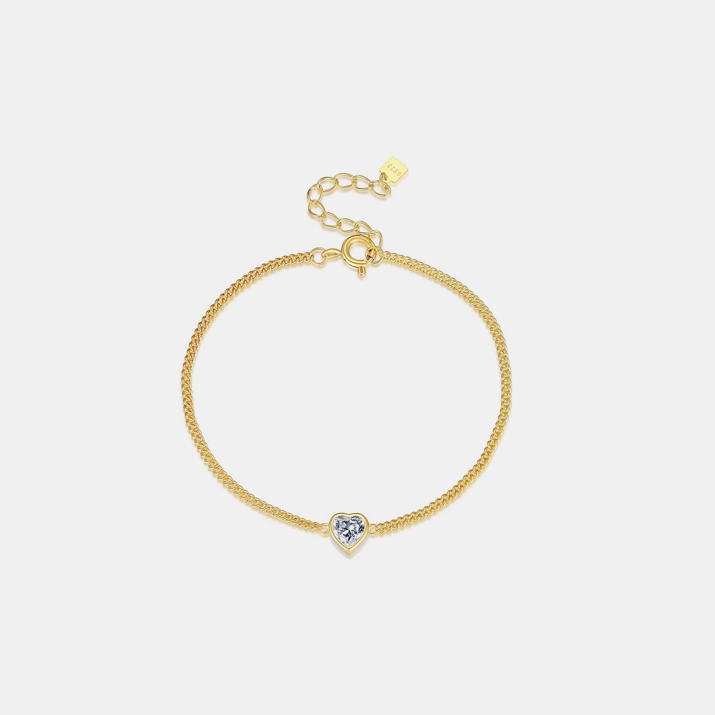 honeybee Mumford's Heart Inlaid Spring Ring Closure Bracelet