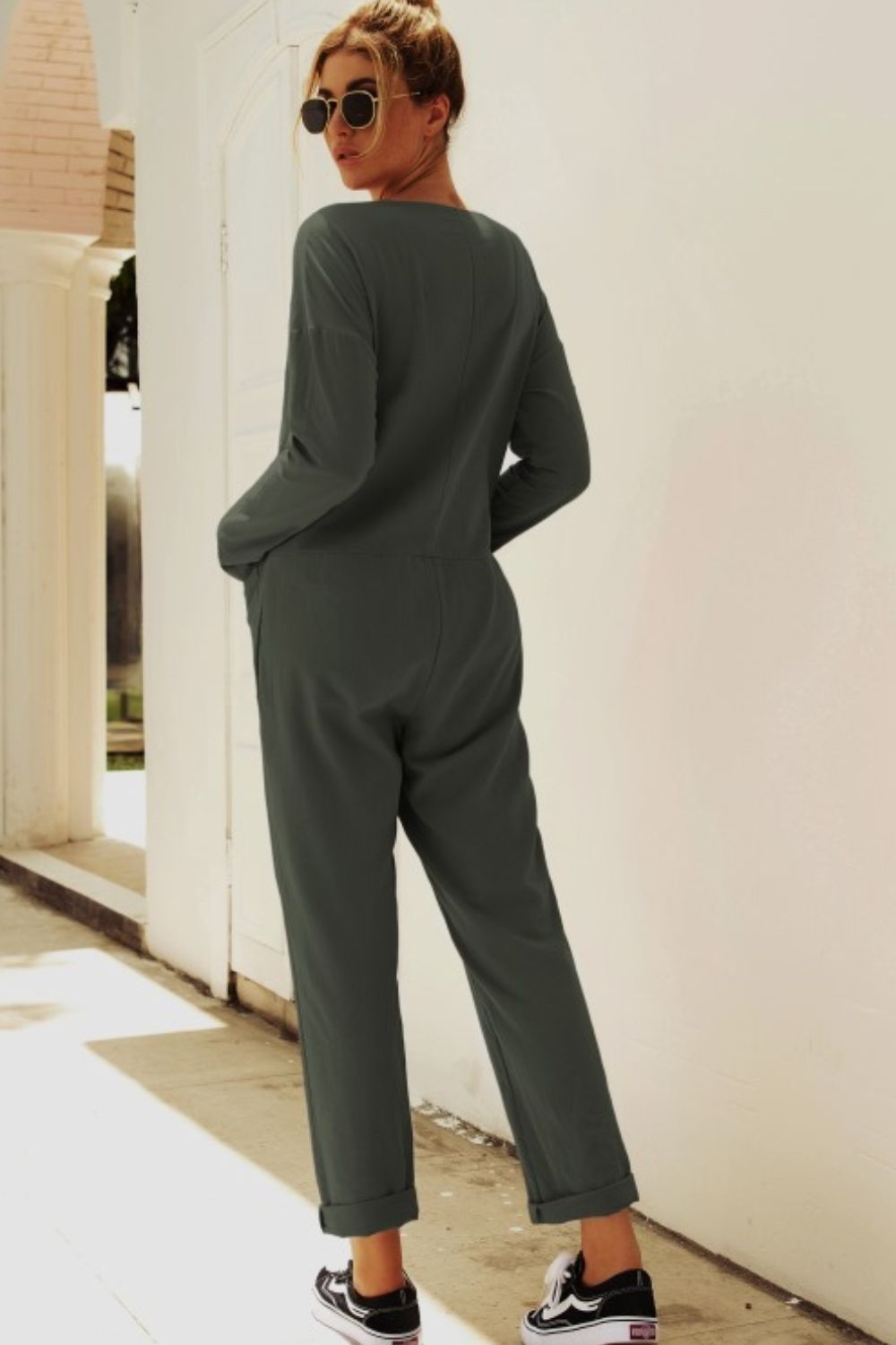 Honeybee Mumford's Buttoned Drop Shoulder Pocket Jumpsuit