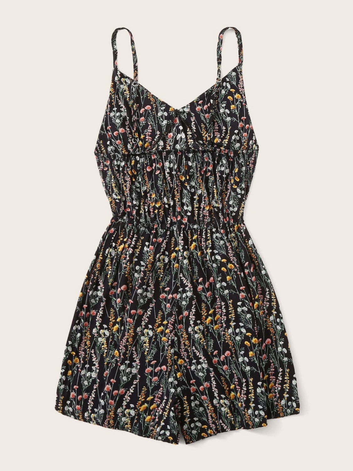 Honeybee Mumford's Printed V-Neck Spaghetti Strap Romper