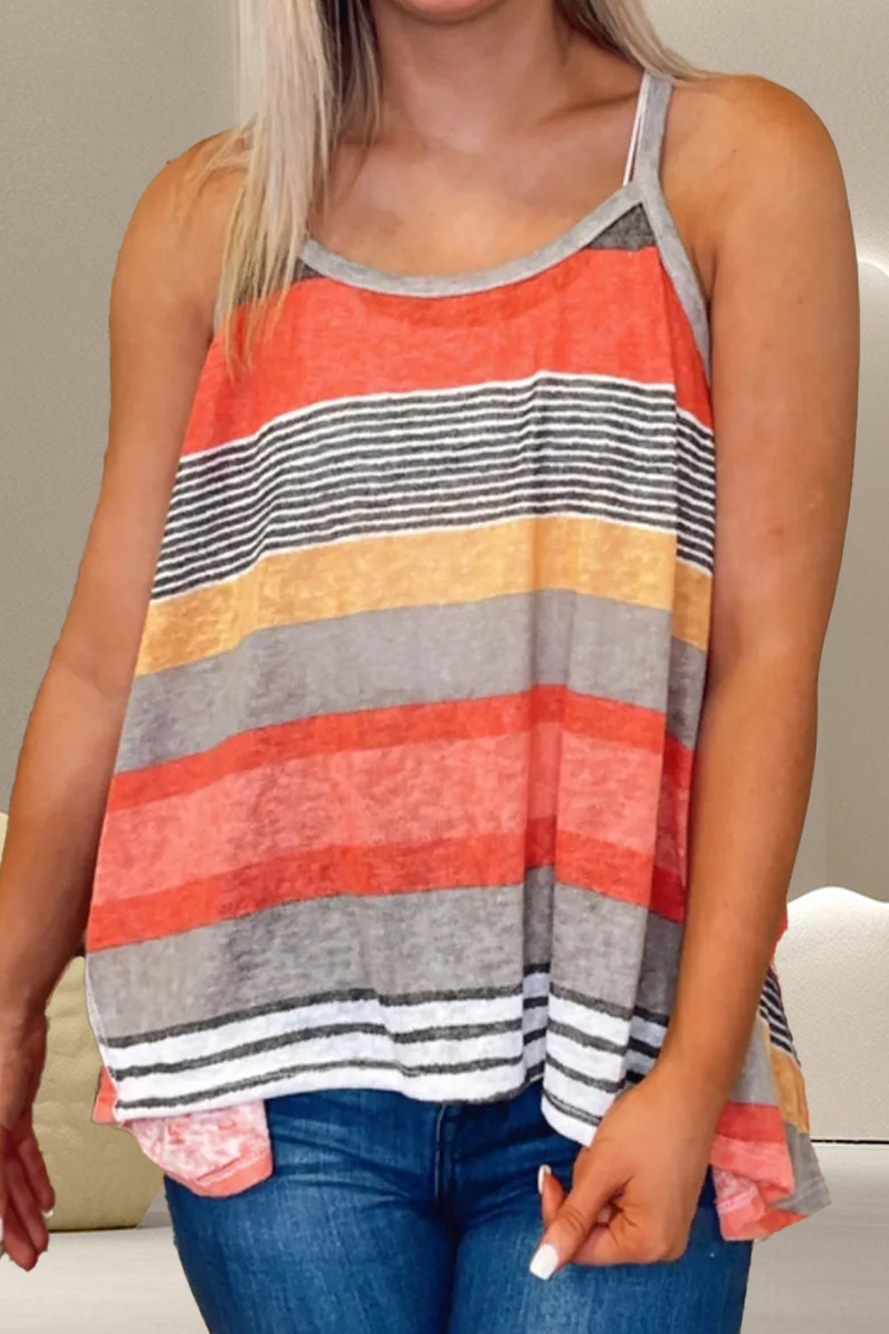 Honeybee Mumford's Color Block Round Neck Cami