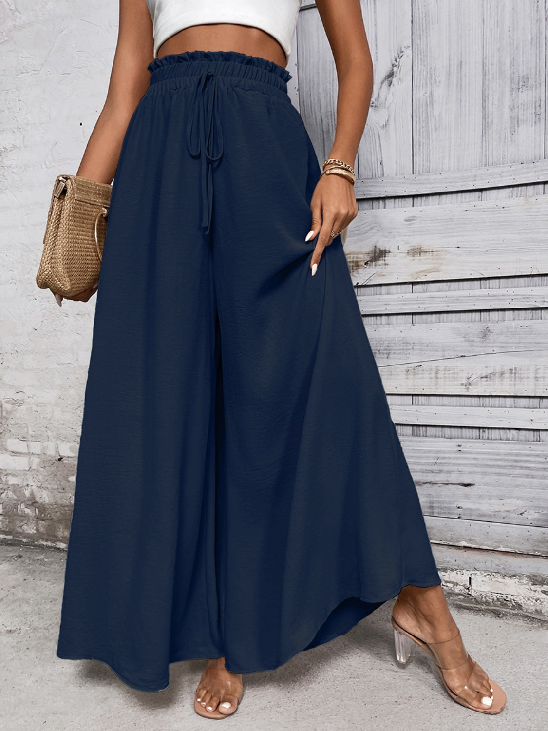 Honeybee Mumford's Tied High Waist Wide Leg Pants