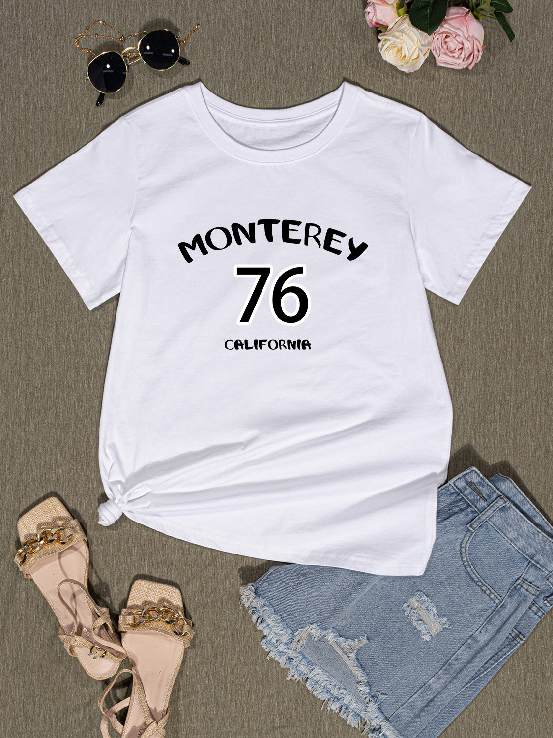 Honeybee Mumford's Letter Graphic Round Neck T-Shirt