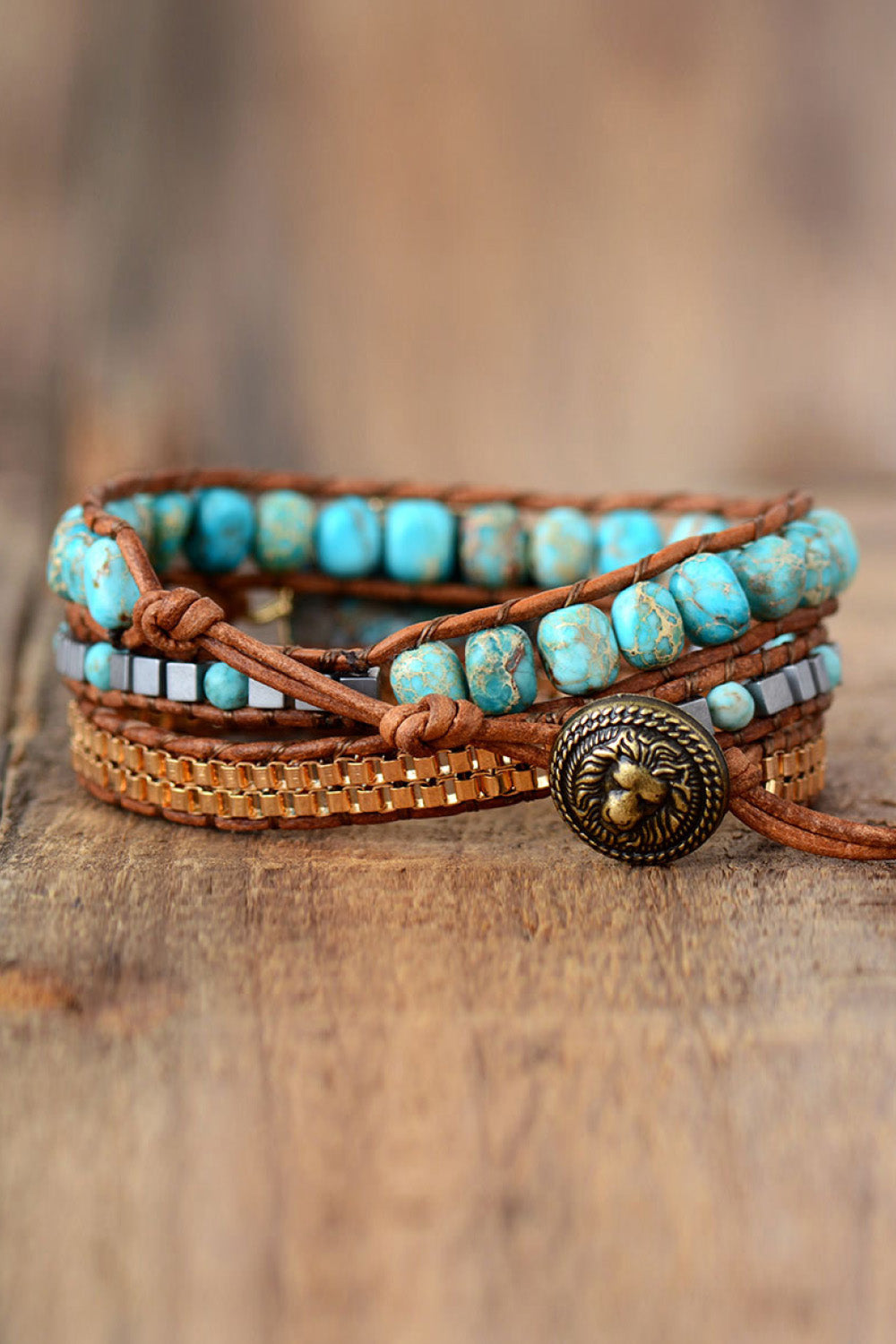 honeybee Mumford's Natural Stone Copper Bracelet