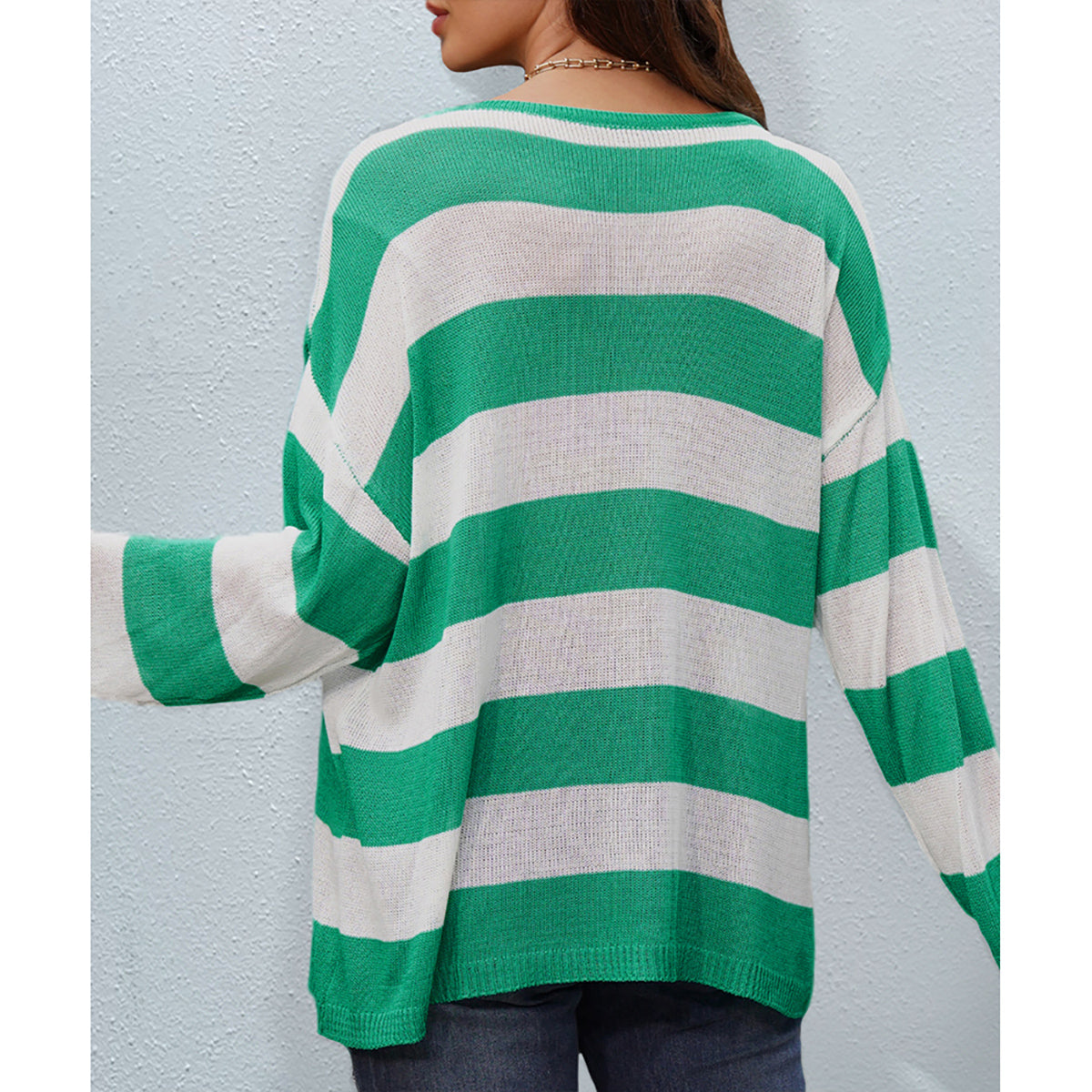 Honeybee Mumford's Striped Boat Neck Round Neck Sweater